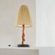 Tree Trunk table lamp in acacia, oak, and linen, 1950s