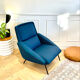 Fauteuil vintage Guermonprez, estampillé - maille 3D Bleu pétrole – De