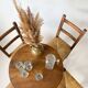 4 wooden and straw country chairs