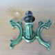 Series of 3 green enameled cast iron wall lights from the 30s and 40s