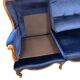 Vintage blue baroque sofa / three-seater / armchair