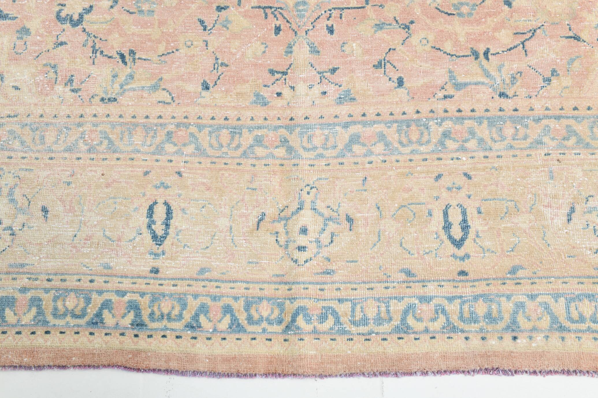 Large Pastel Pink Persian Floral Carpet, 294x382Cm