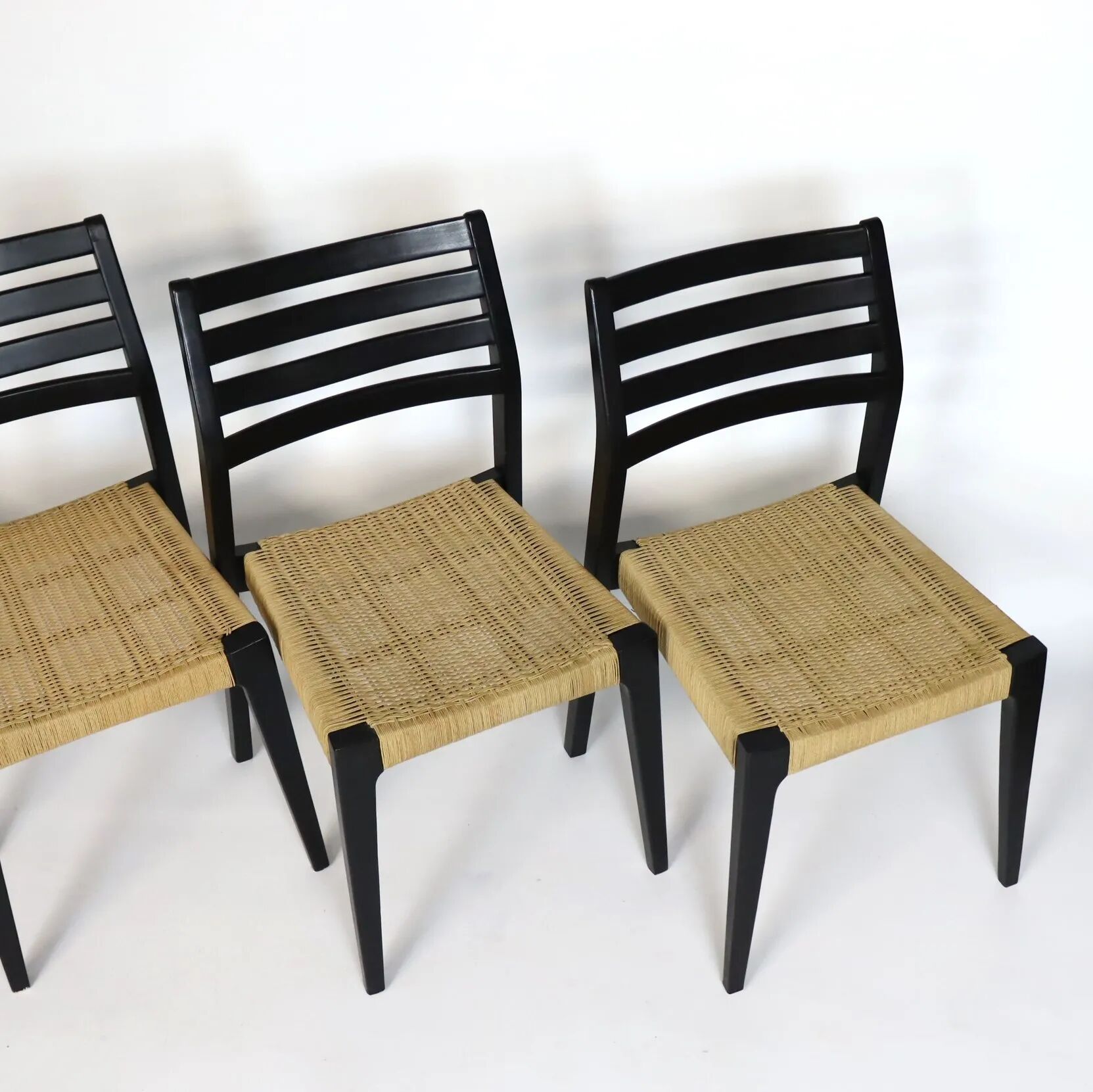 Scandinavian wooden and rope chairs