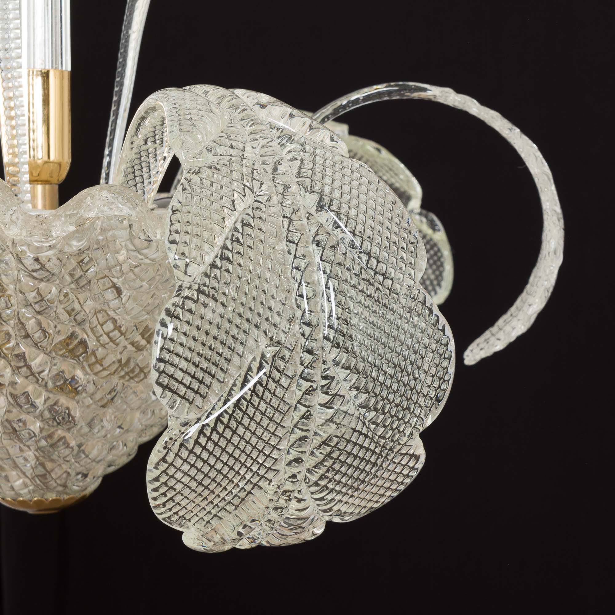 Murano glass leaves chandelier, Italy 1950