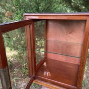 Small 1930s mahogany display cabinet, art deco apothecary cabinet