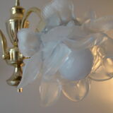 Vintage chandelier with roses in glass paste