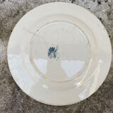 Set of 2 plates white blue with thistle pattern porcelain opaque thistles Gien