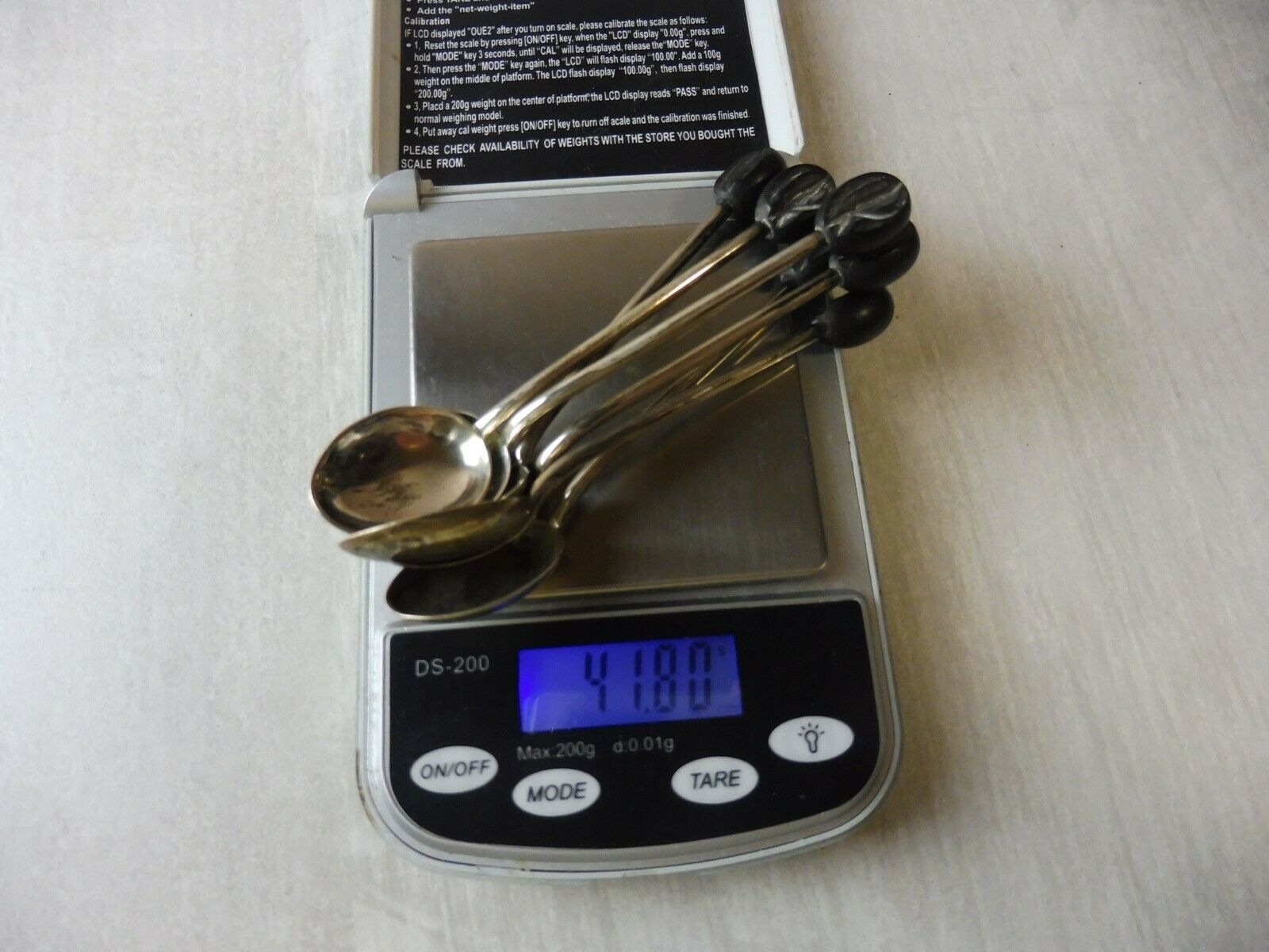 Lot of 6 old mocha spoons silver