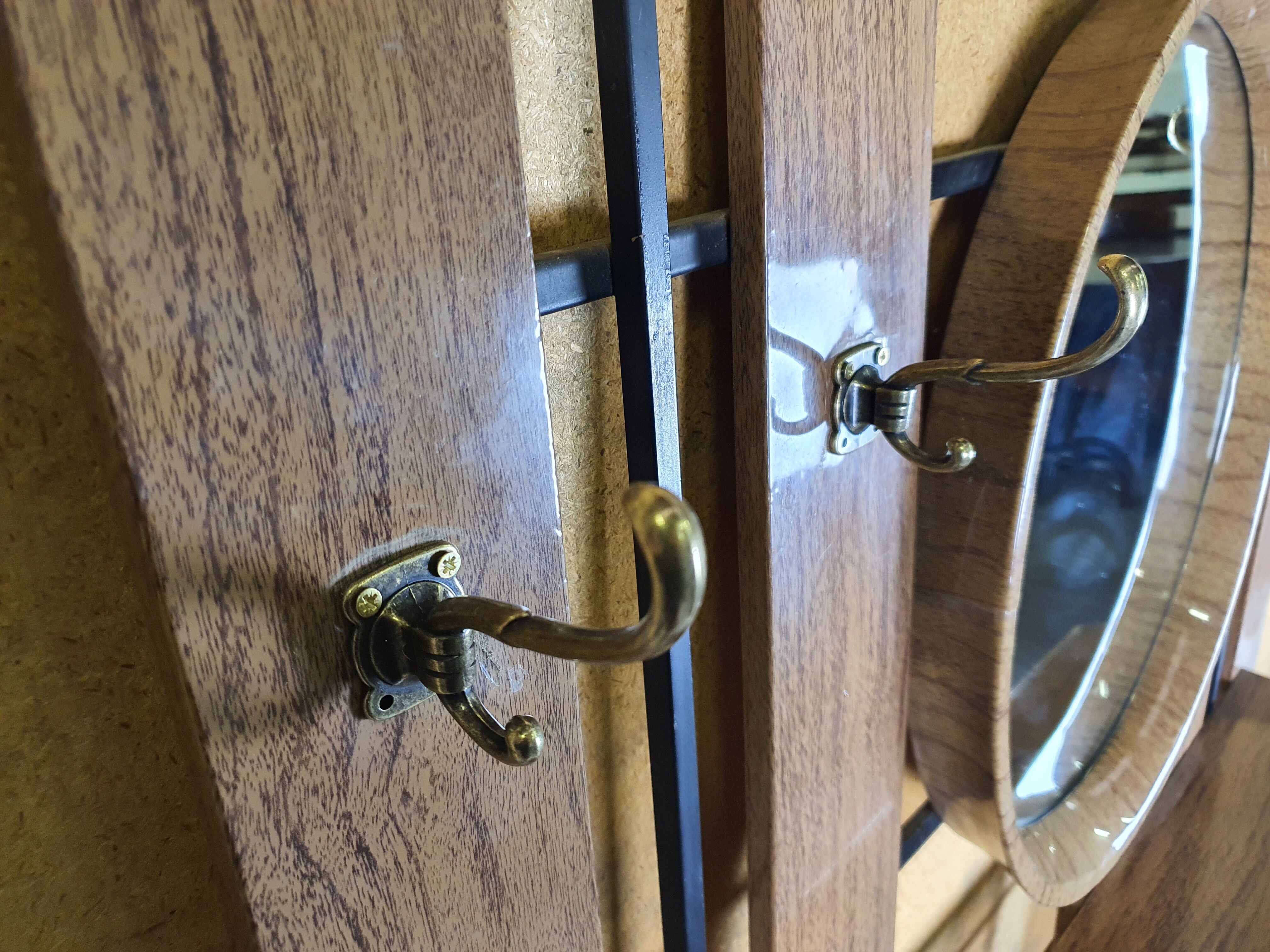 Wall coat hanger with mirror, 50s