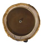 Retro-style lamp in turned wood and gold metal, 37x57cm