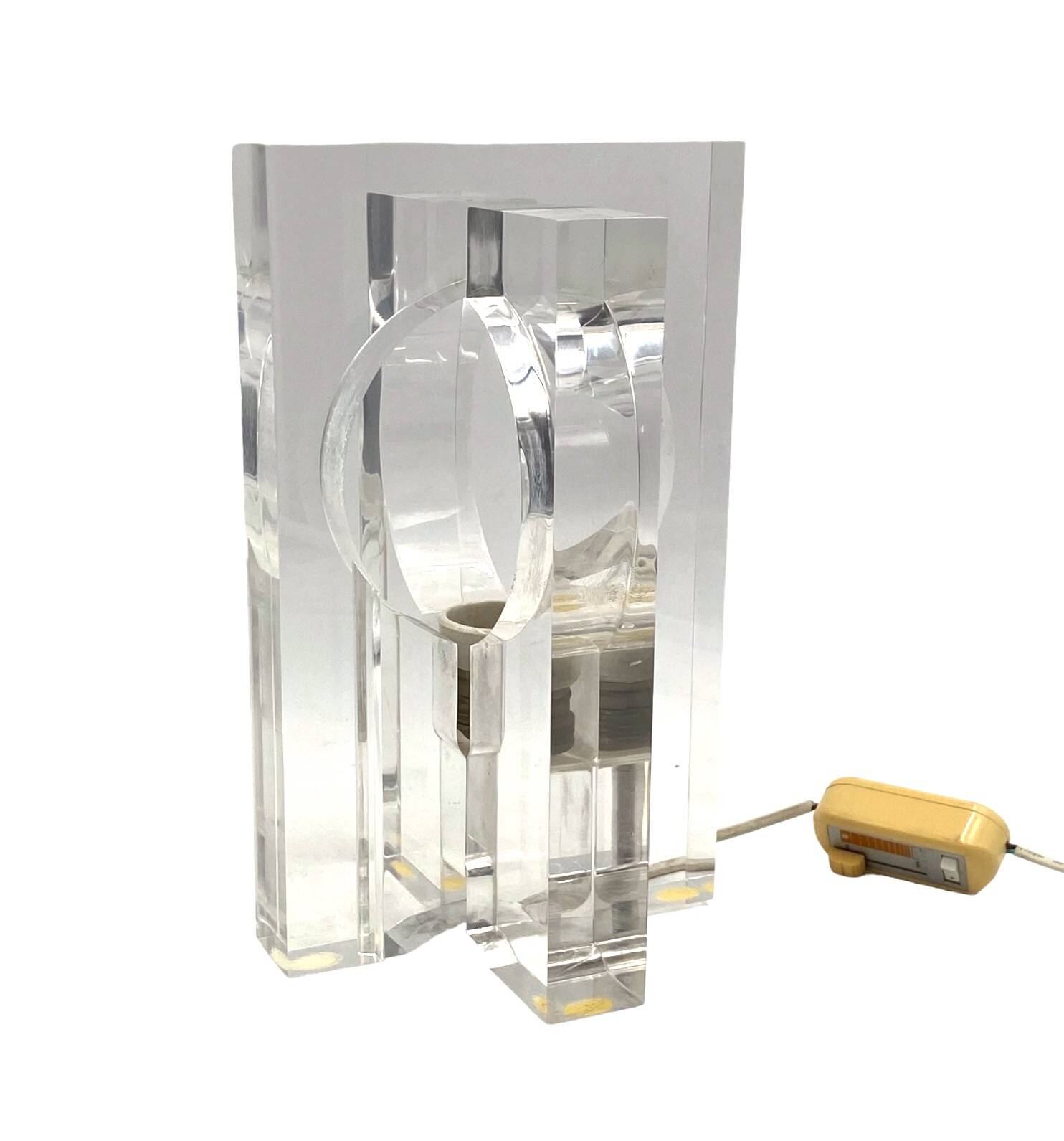 Sandro Petti, sculptural lucite table lamp, Maison Jansen France 1970s