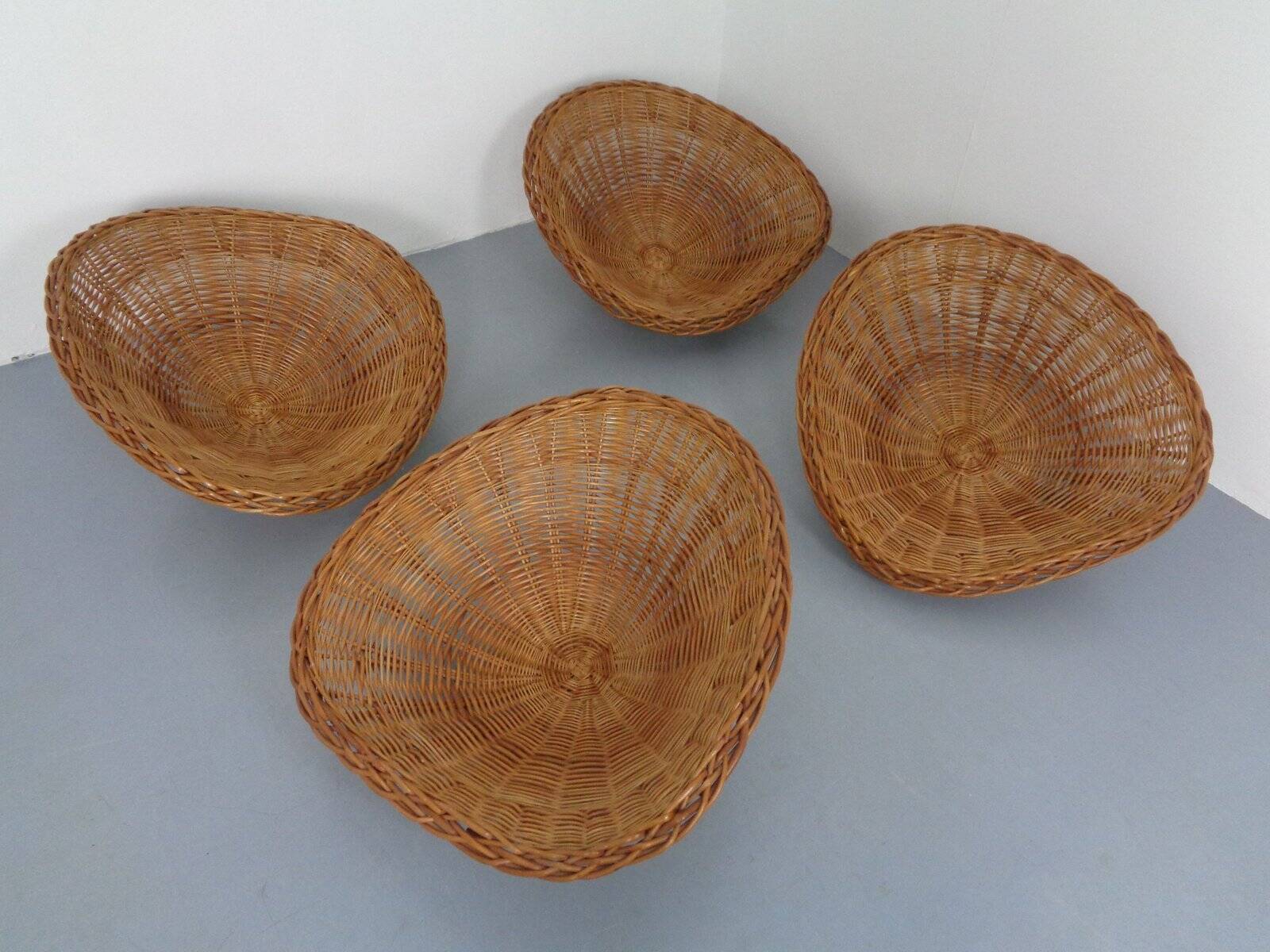 Mid-Century German Bamboo Chairs, 1950s, Set of 4