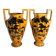 Pair of Orchies Art Deco Vases with silhouette style Fawn decoration