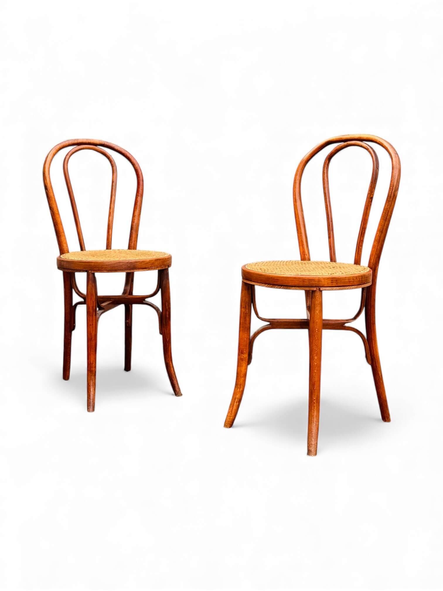 2 bentwood bistro chairs, circa 1900, by Cambier Frères