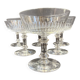 6 Baccarat coupes with small hollow stems