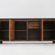 Spanish brutalist sideboard room divider solid walnut wood 1960s