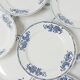 Set of 10 dessert plates, Saint-Amand, iron land, blue flowers