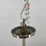 Art Deco Nickel and Glass Chandelier, 1930s