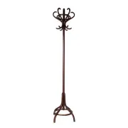 Antique curved wooden coat rack in the Thonet style, 1875.
