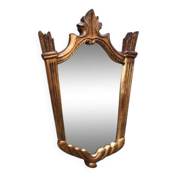 Art Deco mirror in carved wood with gilding, 1950