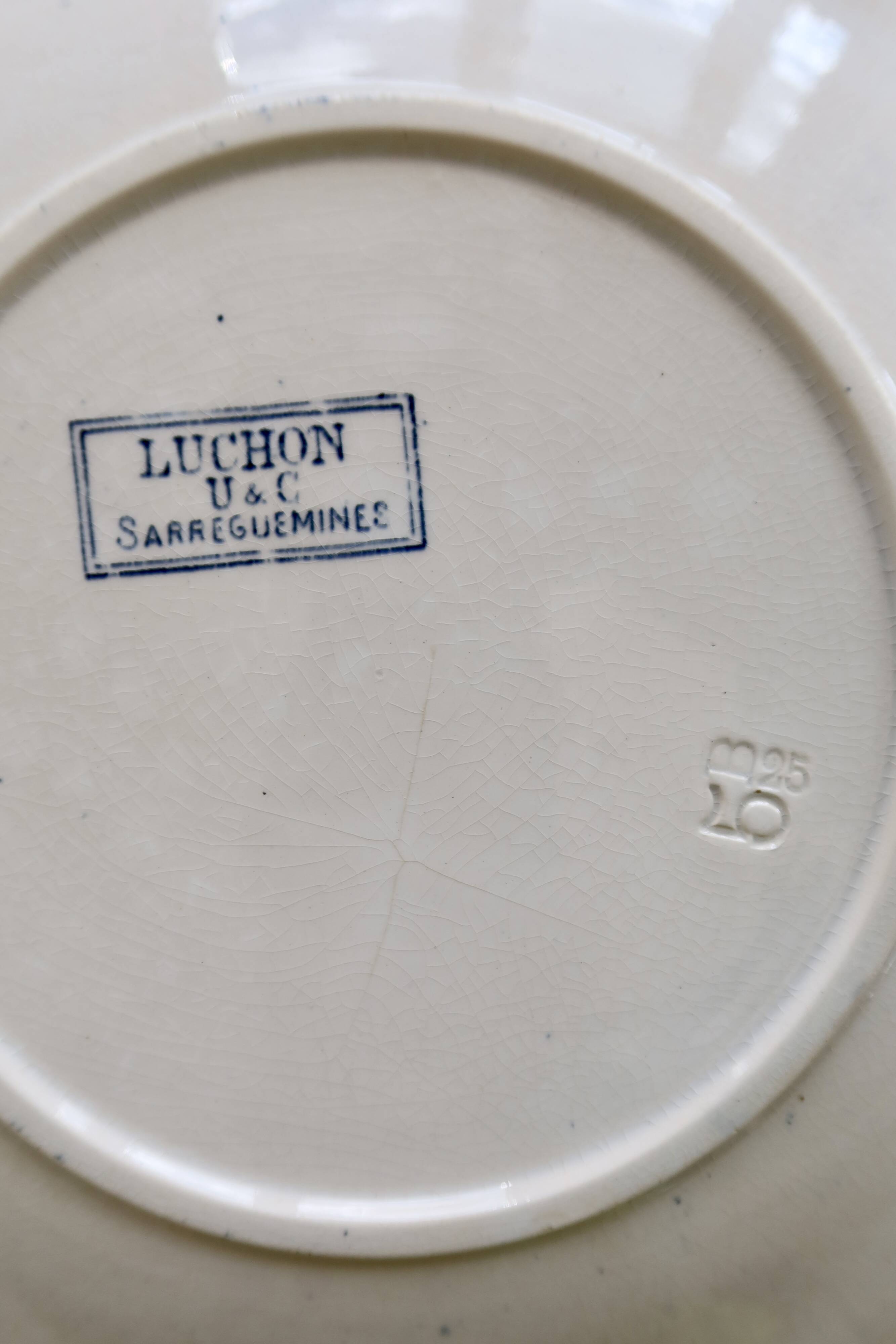 6 dessert plates, ironstone Sarreguemines U&C model Luchon