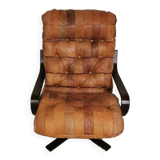 Fauteuil pivotant cuir scandinave