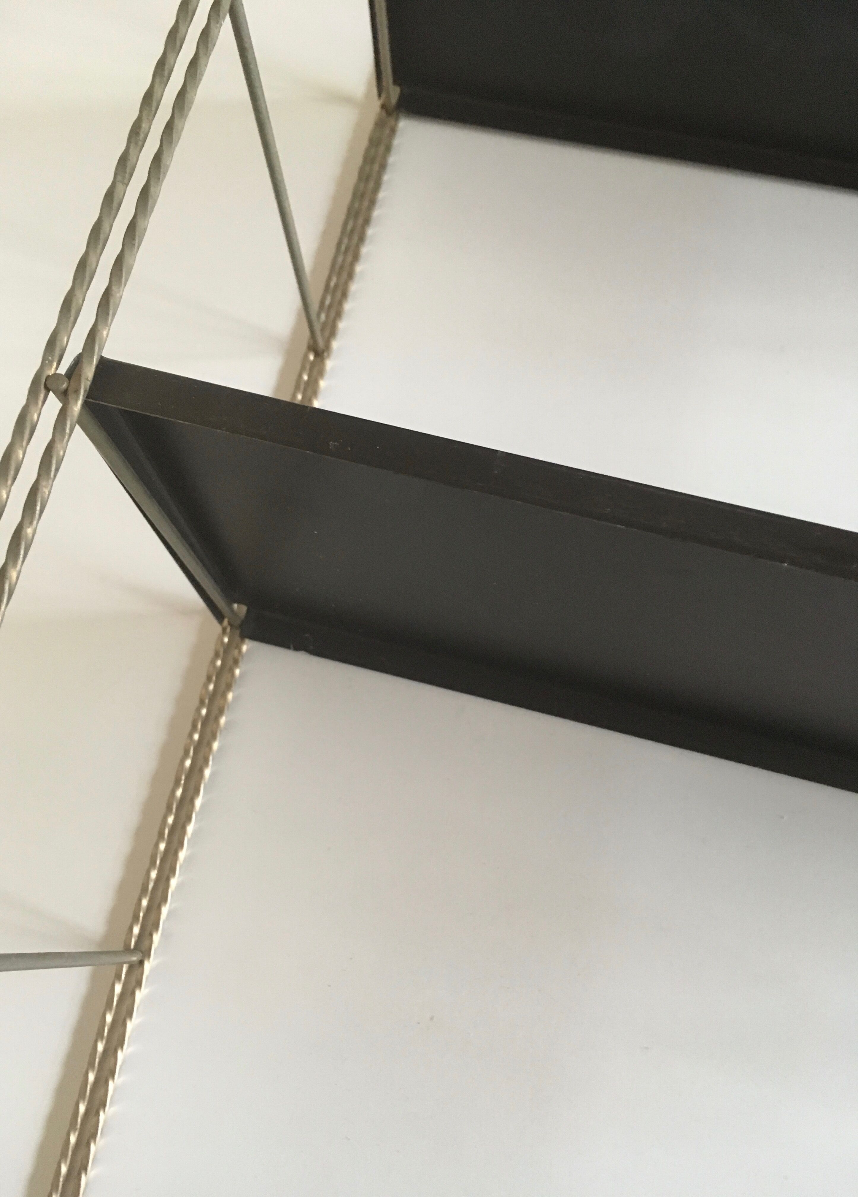 Black brown metal String Shelf