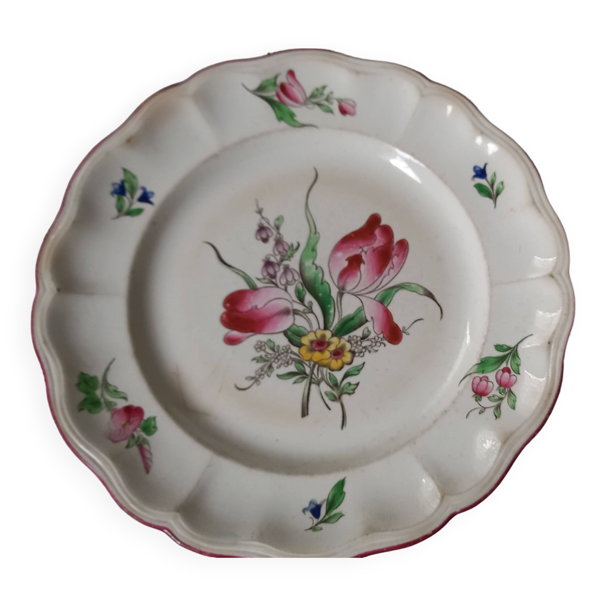 Flat plate from Lunéville with Keller and Guerin KG coat of arms