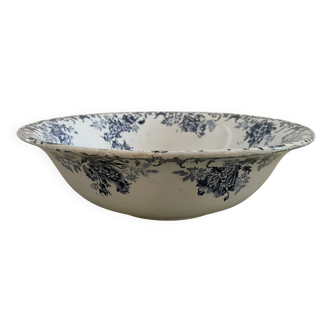 Boulenger blue ironstone salad bowl with Floréal pattern