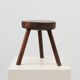 Tabouret trépied en chêne rustique, France, vers 1900
