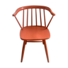 Coral armchair/terracotta wood