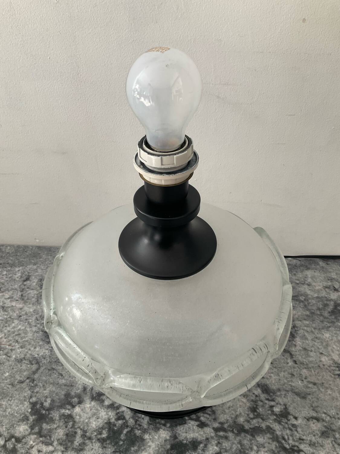 Lamp base in Scavo Murano glass paste