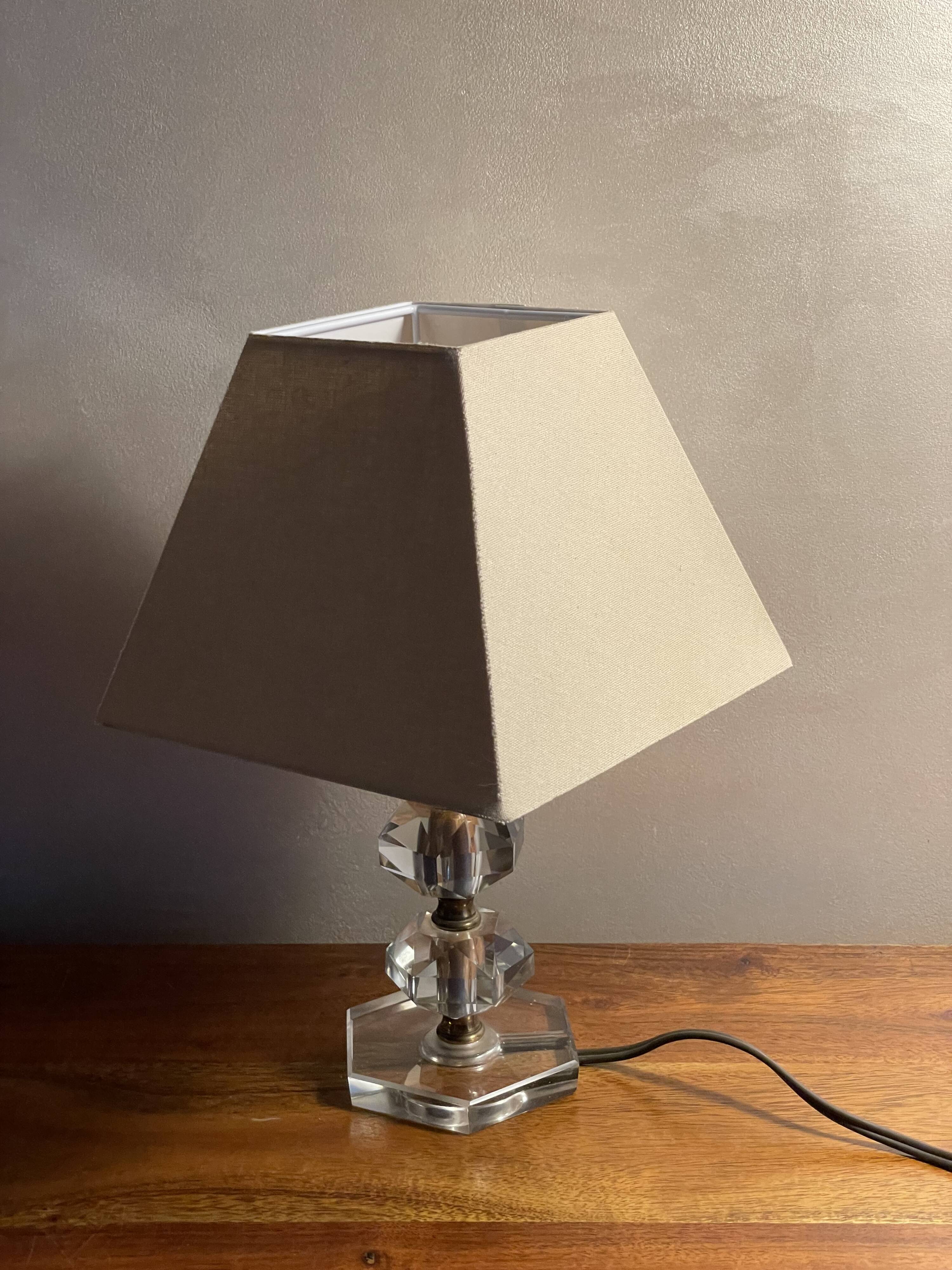 Lampe pied en verre