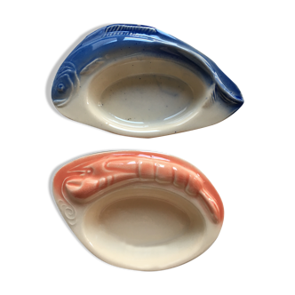 Set of 2 fish and crayfish cassolettes Charles Armand