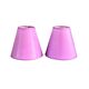 Pair of lilac satin lampshades