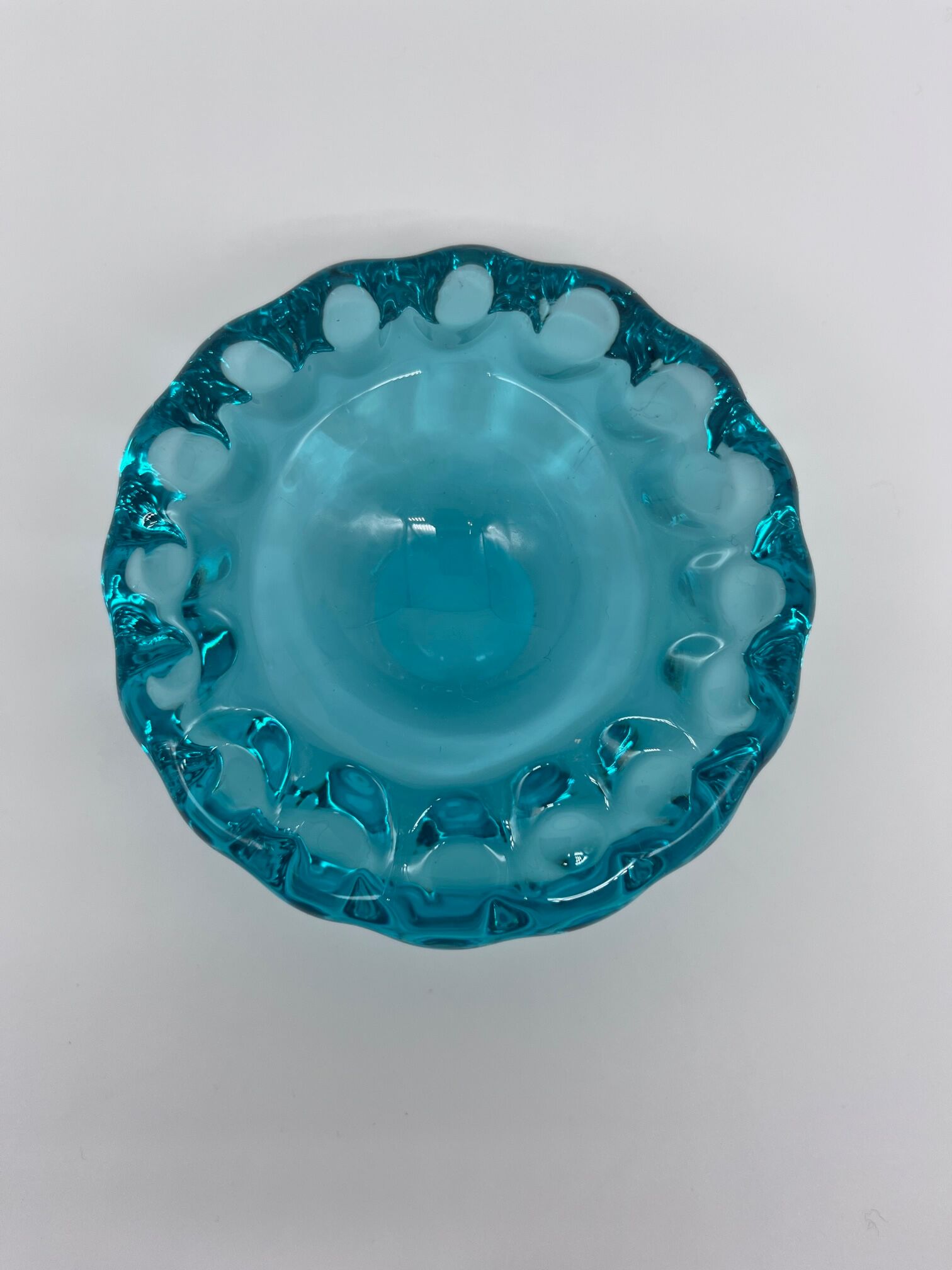 Empty blue crystal pocket