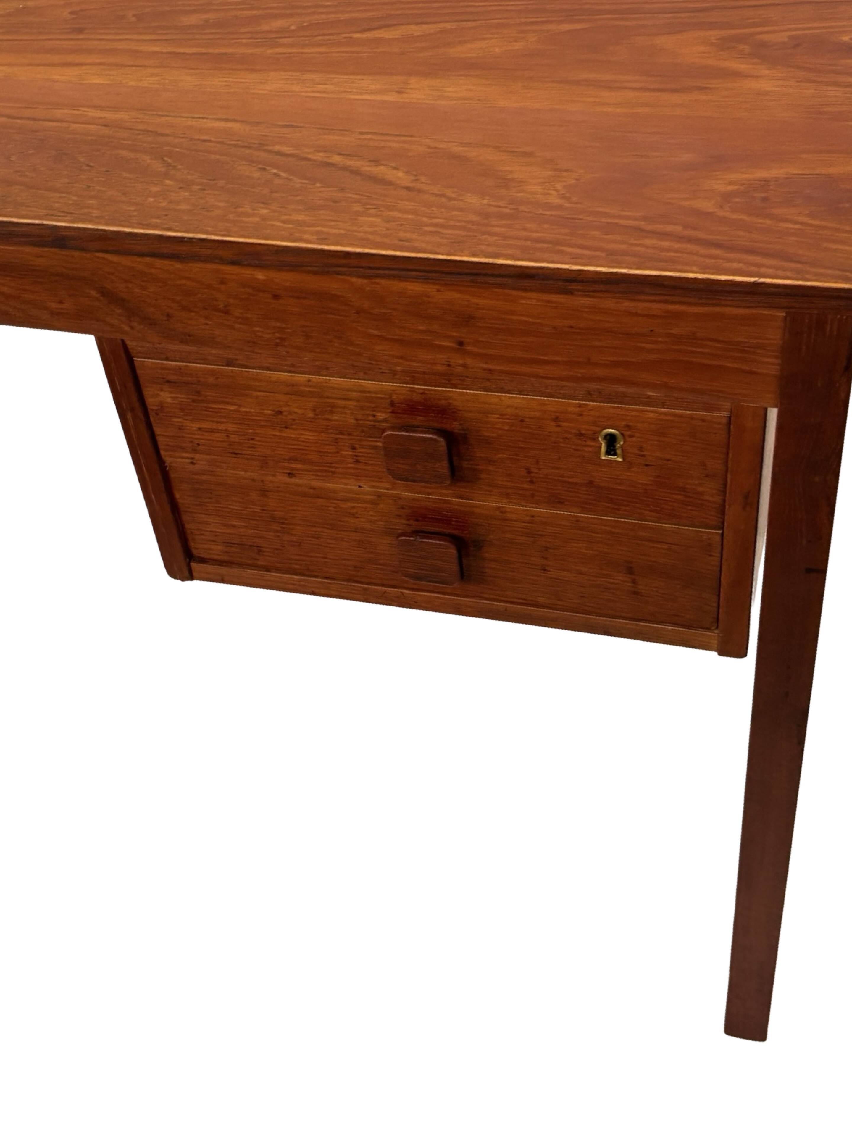 Vintage Danish teak compact Domino Mobler desk, 1960s