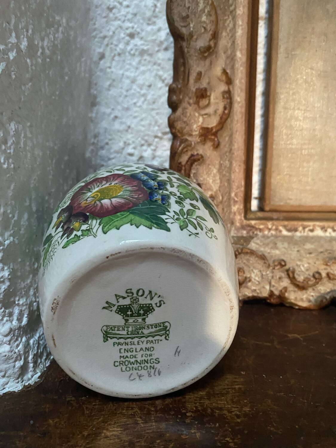 Small ironstone vase stamped Mason's