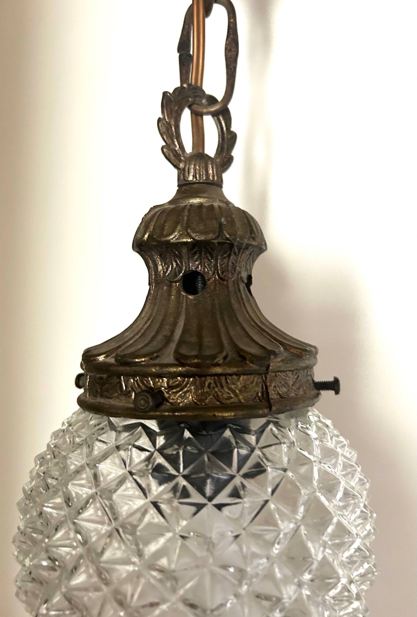 Brass pineapple pendant light