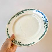 set of 5 large flat plates in Terre de Fer Longchamp model Belleville late 19th century