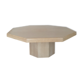 Coffee table in travertine marble Rochebobois vintage 80s