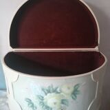 Half-moon box painted wood