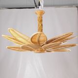 Rattan "leaf" chandelier