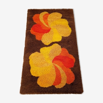 Multi-color vintage 1970s modernist high pile panton style rug, germany, 1970s