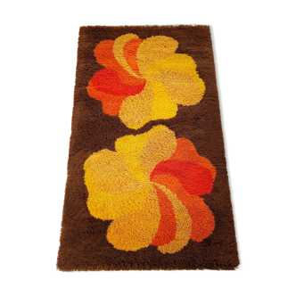 Multi-color vintage 1970s modernist high pile panton style rug, germany, 1970s