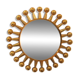 Jack Wall Round Mirror by Jonathan Adler, Polished Brass, 60cm Starburst