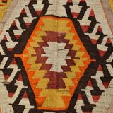 6x9 Colorful Handmade Geometric Kilim Rug, 182x283Cm