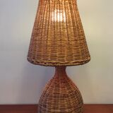 1980s wicker lamp