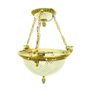 Lustre ancien en bronze doré empire