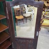 Showcase 1 door with 3 sides walnut windows louis xv style